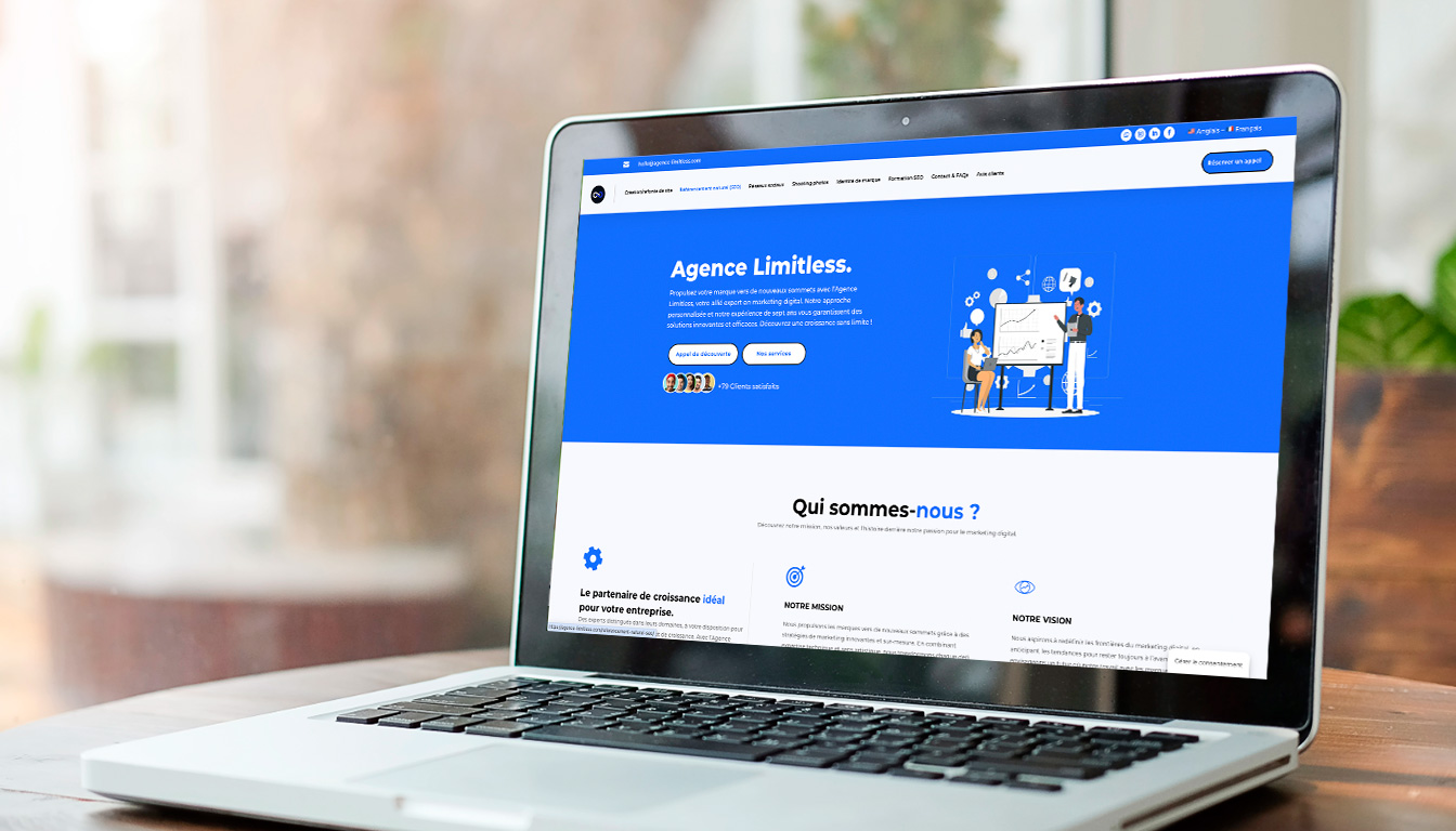 découvrez la création de site internet avec agence-limitless.com : explorez nos prestations, notre processus détaillé et les points essentiels à vérifier pour un projet réussi.