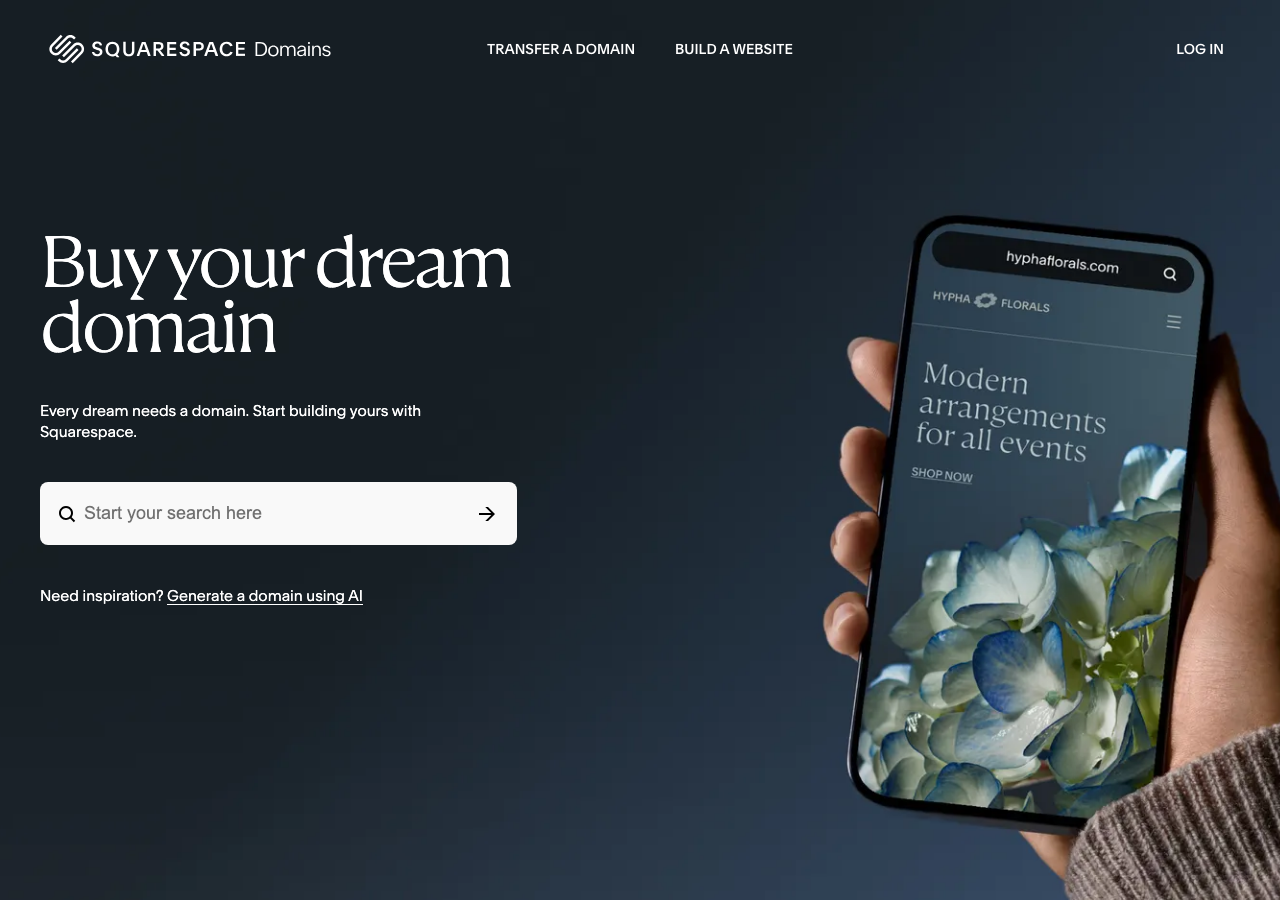 Capture d'écran du site squarespace.com