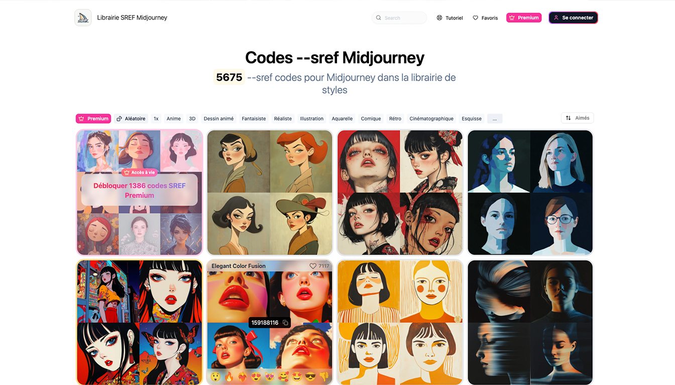 Codes --sref Midjourney guide pratique, — interface de génération d'art Midjourney