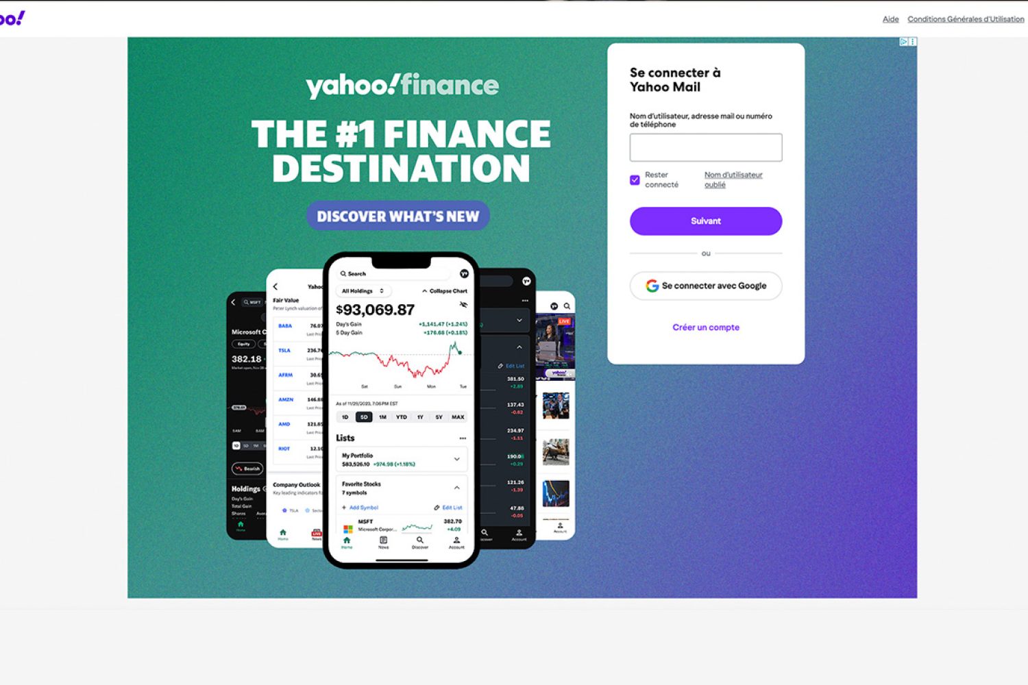Yahoo Mail : ouvrir une session, application mobile et 1 To de stockage