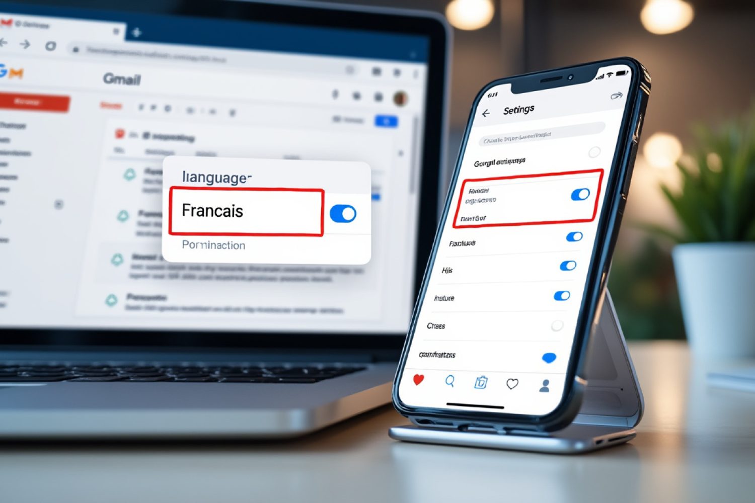 Mettre Gmail en français en changeant la langue par défaut sur PC et mobile